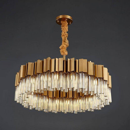 Milano Brushed Gold Crystal Chandelier - Zelno Lighting
