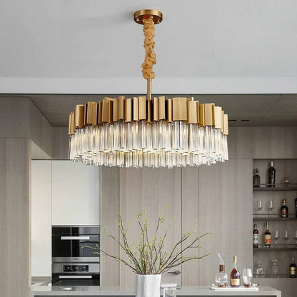 Milano Brushed Gold Crystal Chandelier - Zelno Lighting