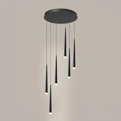 Minimalism Foyer Staircase Chandelier Ceiling Pendant Lighting Fixture For Living Room Entryway In Gold/ Black Finish - Zelno Lighting