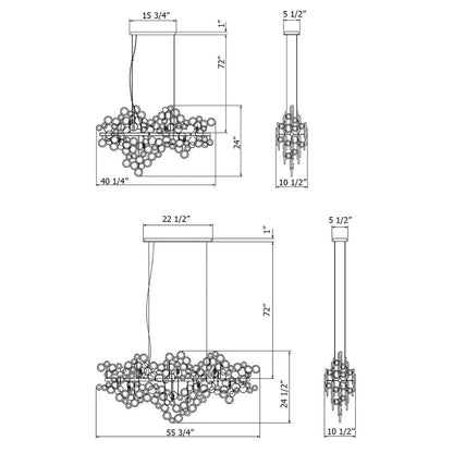 Mirella Trento Clustered Glass Linear Chandelier - Zelno Lighting