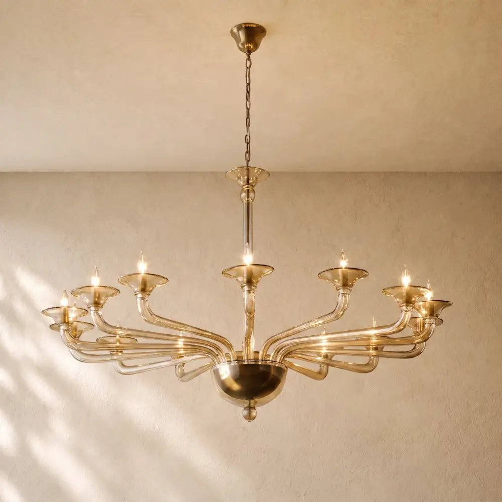 Mirellan Smoke Glass Round Chandelier - Zelno