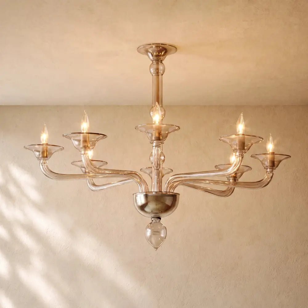 Mirellan Smoke Glass Round Chandelier - Zelno
