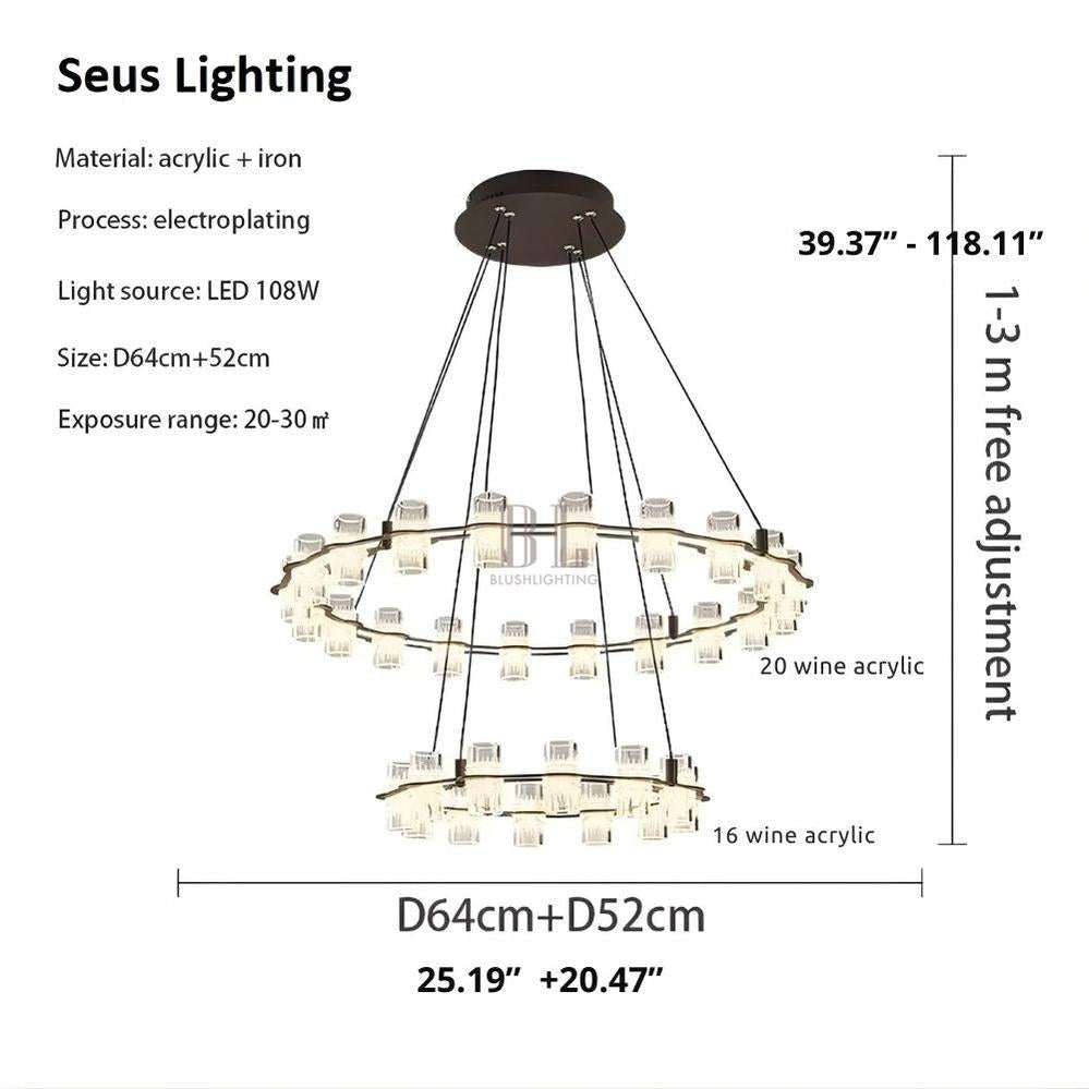 Misty 2-Layer Ring Modern Retro Chandelier - Zelno Lighting