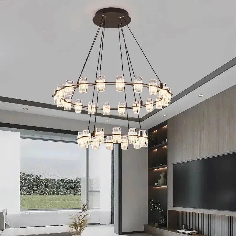 Misty 2-Layer Ring Modern Retro Chandelier - Zelno Lighting