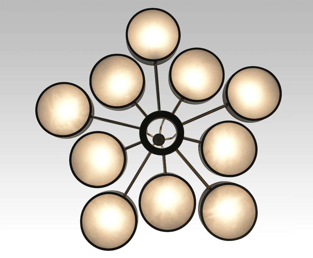 Modern 10-Light Round Alabaster Cluster Chandelier for Low-ceiling - Zelno Lighting