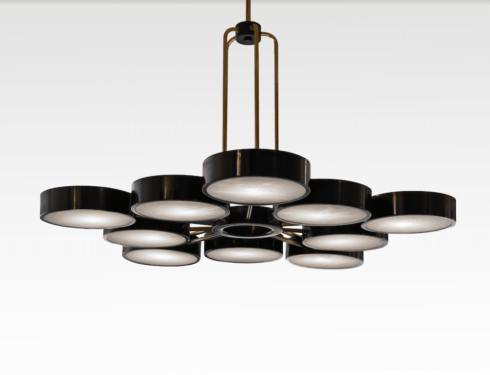 Modern 10-Light Round Alabaster Cluster Chandelier for Low-ceiling - Zelno Lighting