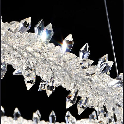 Modern 3-Ring Halo Crystal Chandelier for Living Room/Bedroom - Zelno Lighting