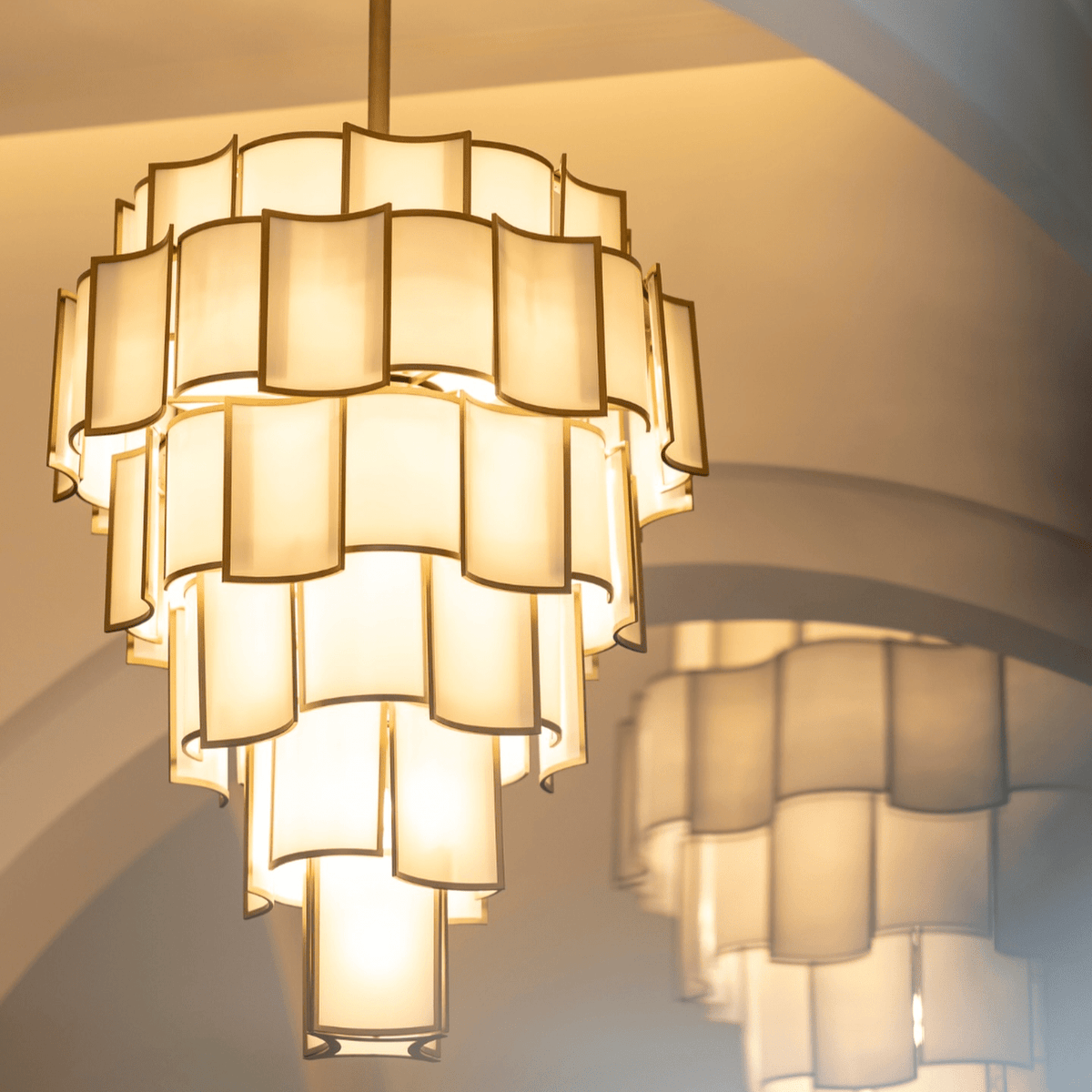 Modern Acrylic Tile Chandelier for High-ceiling - Zelno Lighting