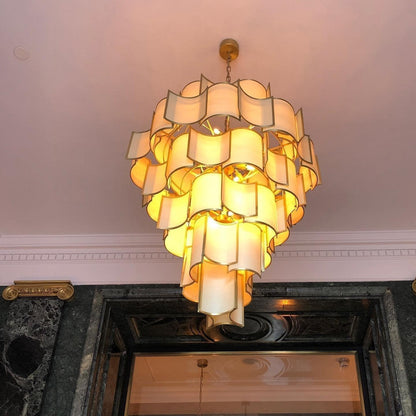 Modern Acrylic Tile Chandelier for High-ceiling - Zelno Lighting