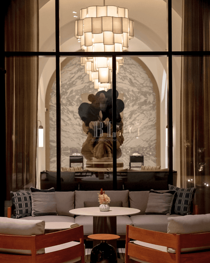 Modern Acrylic Tile Chandelier for High-ceiling - Zelno Lighting