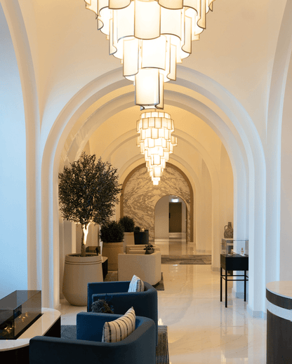 Modern Acrylic Tile Chandelier for High-ceiling - Zelno Lighting