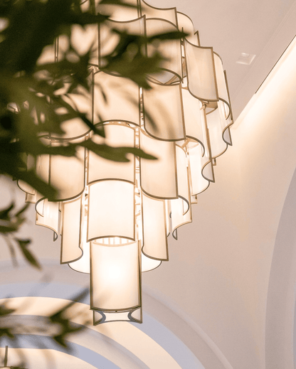 Modern Acrylic Tile Chandelier for High-ceiling - Zelno Lighting