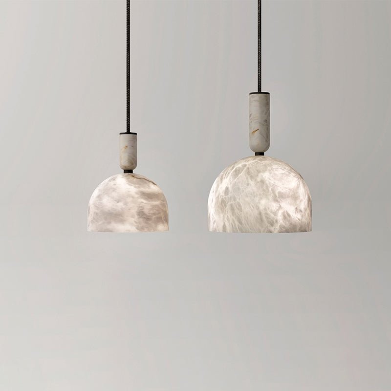 Modern Alabaster Bedside Pendant Light, Bedroom Pendant Lamp - Zelno