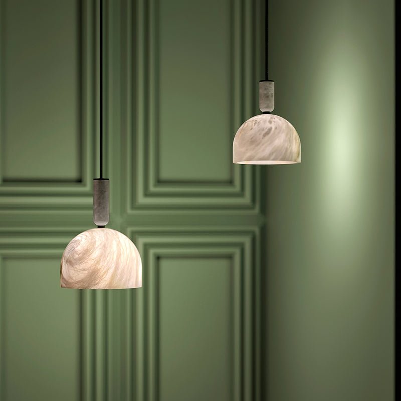 Modern Alabaster Bedside Pendant Light, Bedroom Pendant Lamp - Zelno