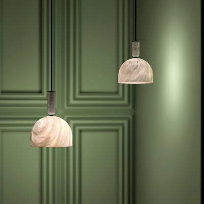 Modern Alabaster Bedside Pendant Light, Bedroom Pendant Lamp - Zelno