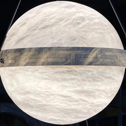 Modern Alabaster Globe Pendant Light - Zelno Lighting