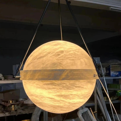 Modern Alabaster Globe Pendant Light - Zelno Lighting