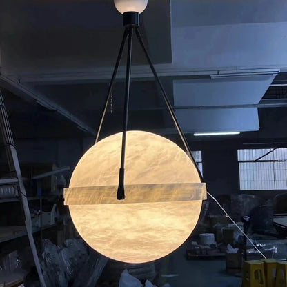 Modern Alabaster Globe Pendant Light - Zelno Lighting