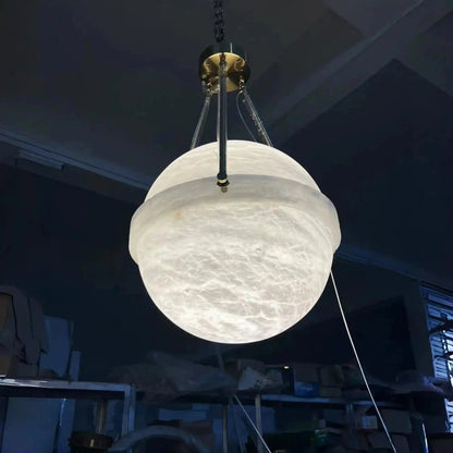 Modern Alabaster Globe Pendant Light - Zelno Lighting