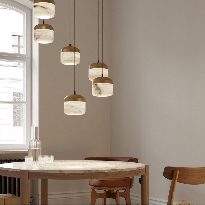 Modern Alabaster Pendant Lamp For Staircase, Kitchen Pendant Light - Zelno Lighting