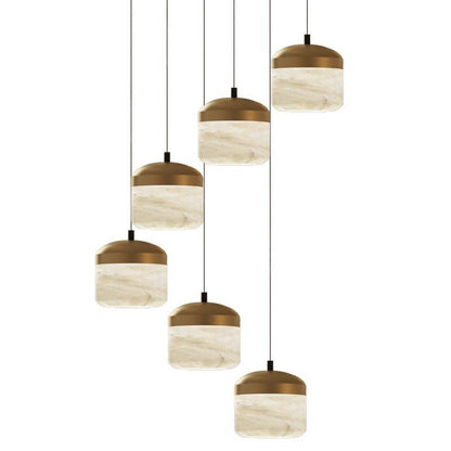 Modern Alabaster Pendant Lamp For Staircase, Kitchen Pendant Light - Zelno Lighting