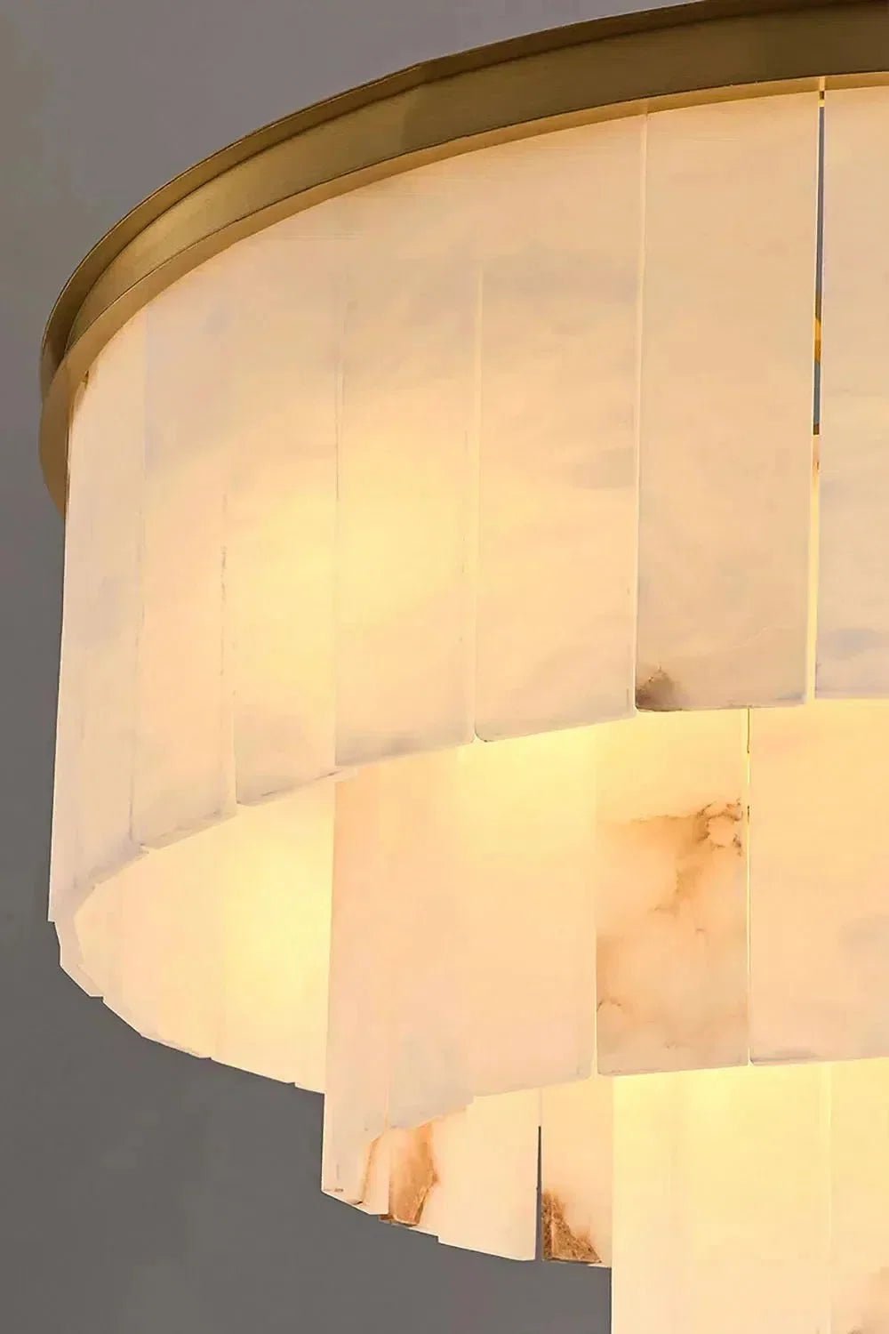 Modern Alabaster Tiered Chandelier - Zelno Lighting