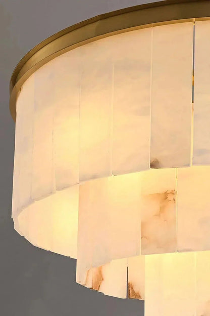 Modern Alabaster Tiered Chandelier - Zelno Lighting