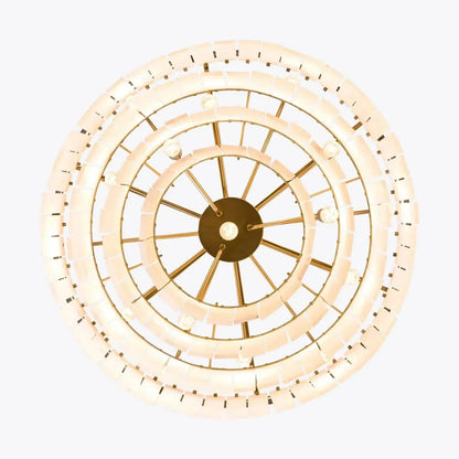 Modern Alabaster Tiered Chandelier - Zelno Lighting