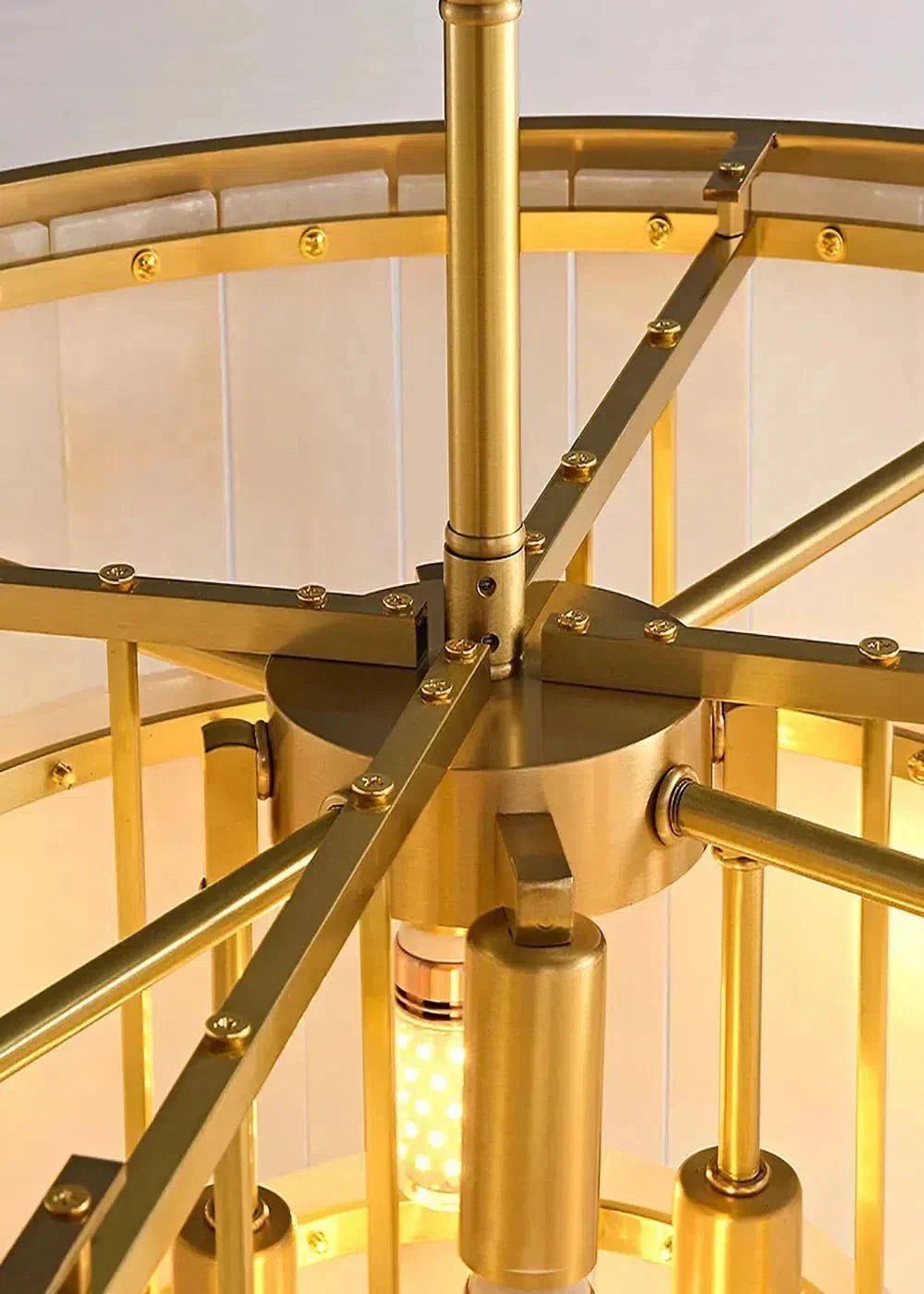 Modern Alabaster Tiered Chandelier - Zelno Lighting