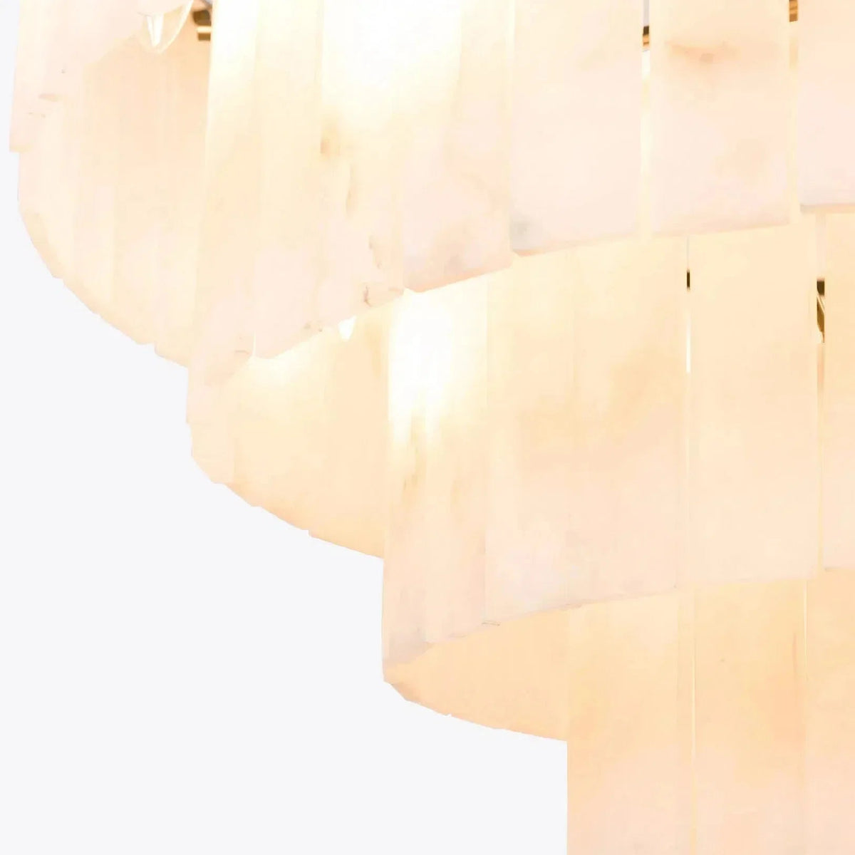 Modern Alabaster Tiered Chandelier - Zelno Lighting