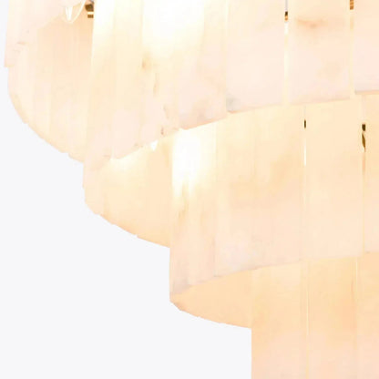 Modern Alabaster Tiered Chandelier - Zelno Lighting