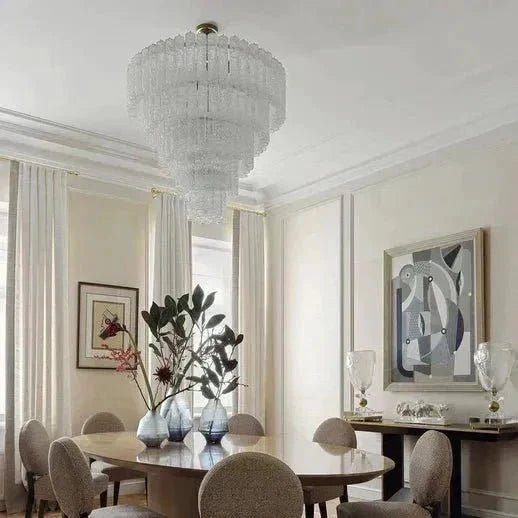 Modern Art Design 3/4/5/7-Tier Hand-blown Glass Tiered Chandelier - Zelno Lighting