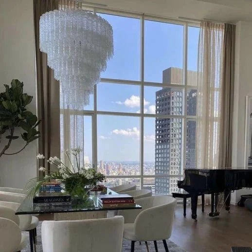 Modern Art Design 3/4/5/7-Tier Hand-blown Glass Tiered Chandelier - Zelno Lighting