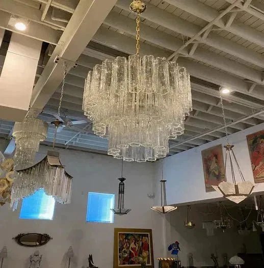 Modern Art Design 3/4/5/7-Tier Hand-blown Glass Tiered Chandelier - Zelno Lighting