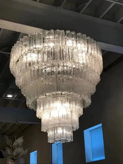 Modern Art Design 3/4/5/7-Tier Hand-blown Glass Tiered Chandelier - Zelno Lighting