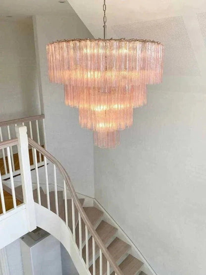 Modern Art Design 3/4/5/7-Tier Hand-blown Glass Tiered Chandelier - Zelno Lighting