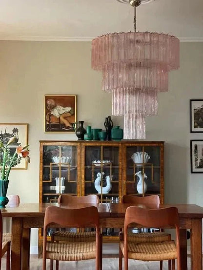 Modern Art Design 3/4/5/7-Tier Hand-blown Glass Tiered Chandelier - Zelno Lighting