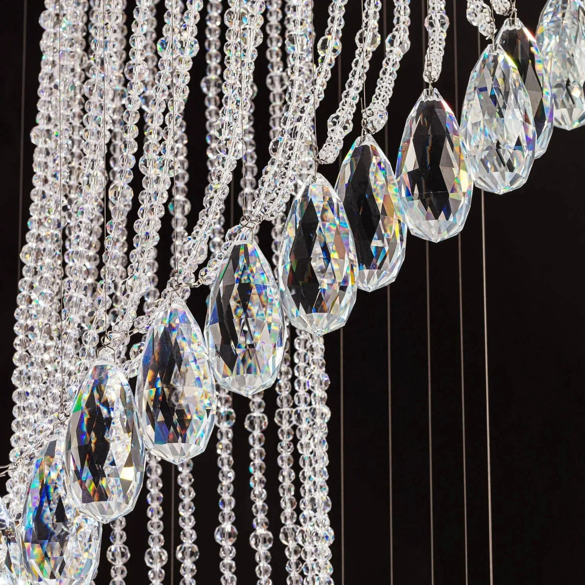 Modern Art Design Crystal Spiral Raindrop Chandelier - Zelno