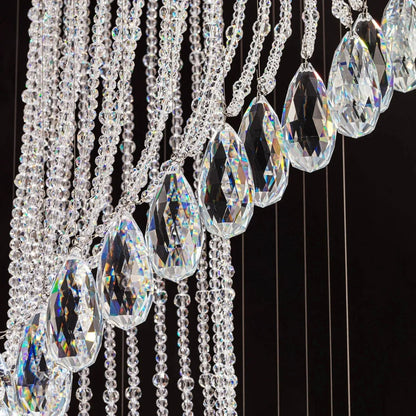 Modern Art Design Crystal Spiral Raindrop Chandelier - Zelno