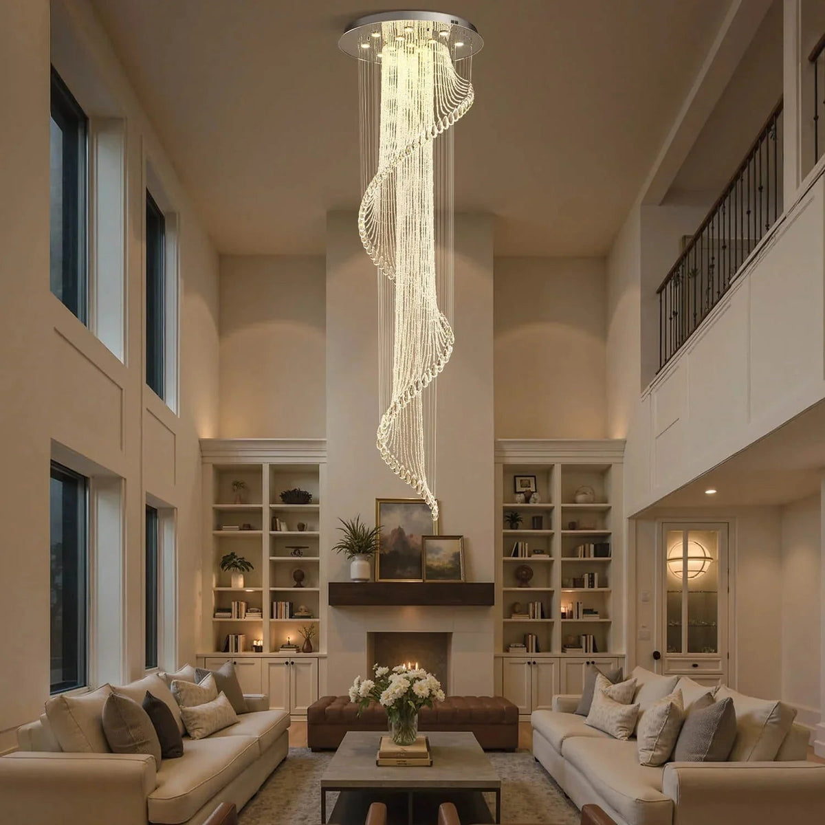 Modern Art Design Crystal Spiral Raindrop Chandelier - Zelno