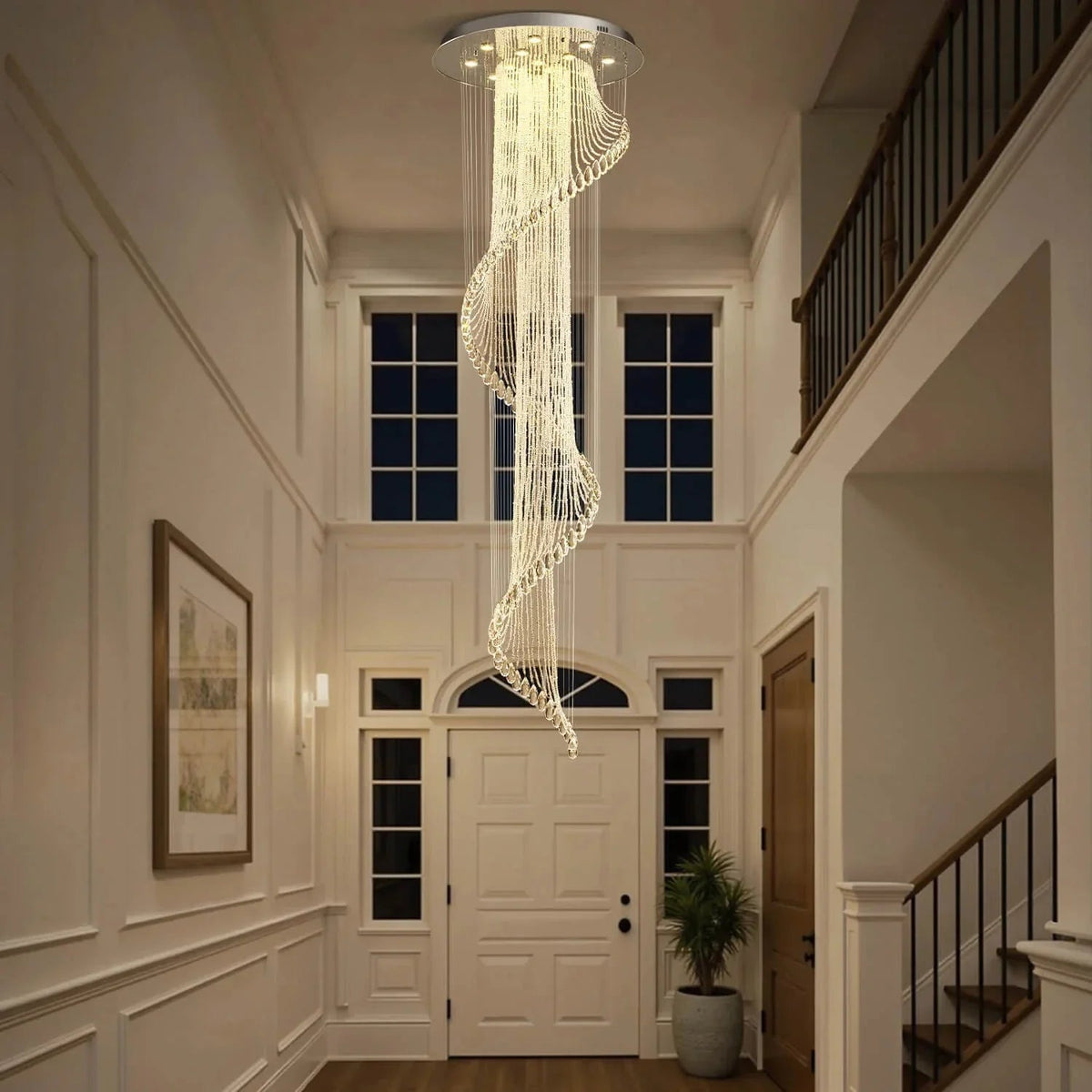 Modern Art Design Crystal Spiral Raindrop Chandelier - Zelno