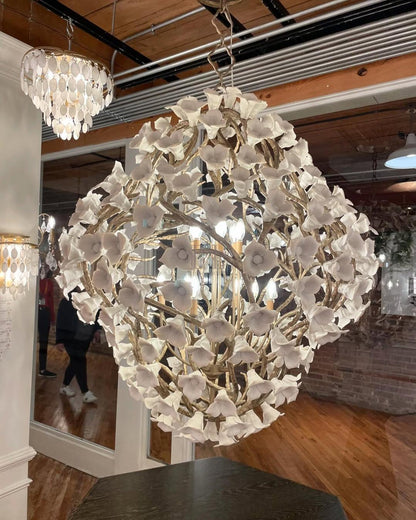 Modern Art Design Lily Ceramic Flower Chandelier for Low-ceiling - Zelno Lighting