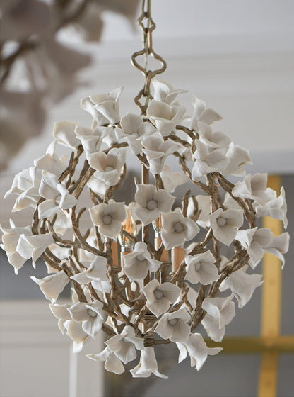 Modern Art Design Lily Ceramic Flower Chandelier for Low-ceiling - Zelno Lighting
