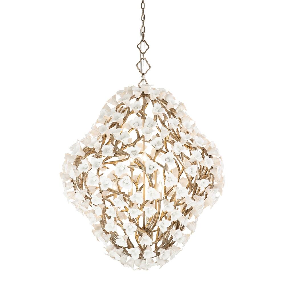 Modern Art Design Lily Ceramic Flower Chandelier for Low-ceiling - Zelno Lighting