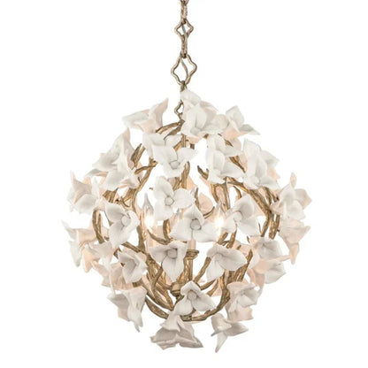 Modern Art Design Lily Ceramic Flower Chandelier for Low-ceiling - Zelno Lighting