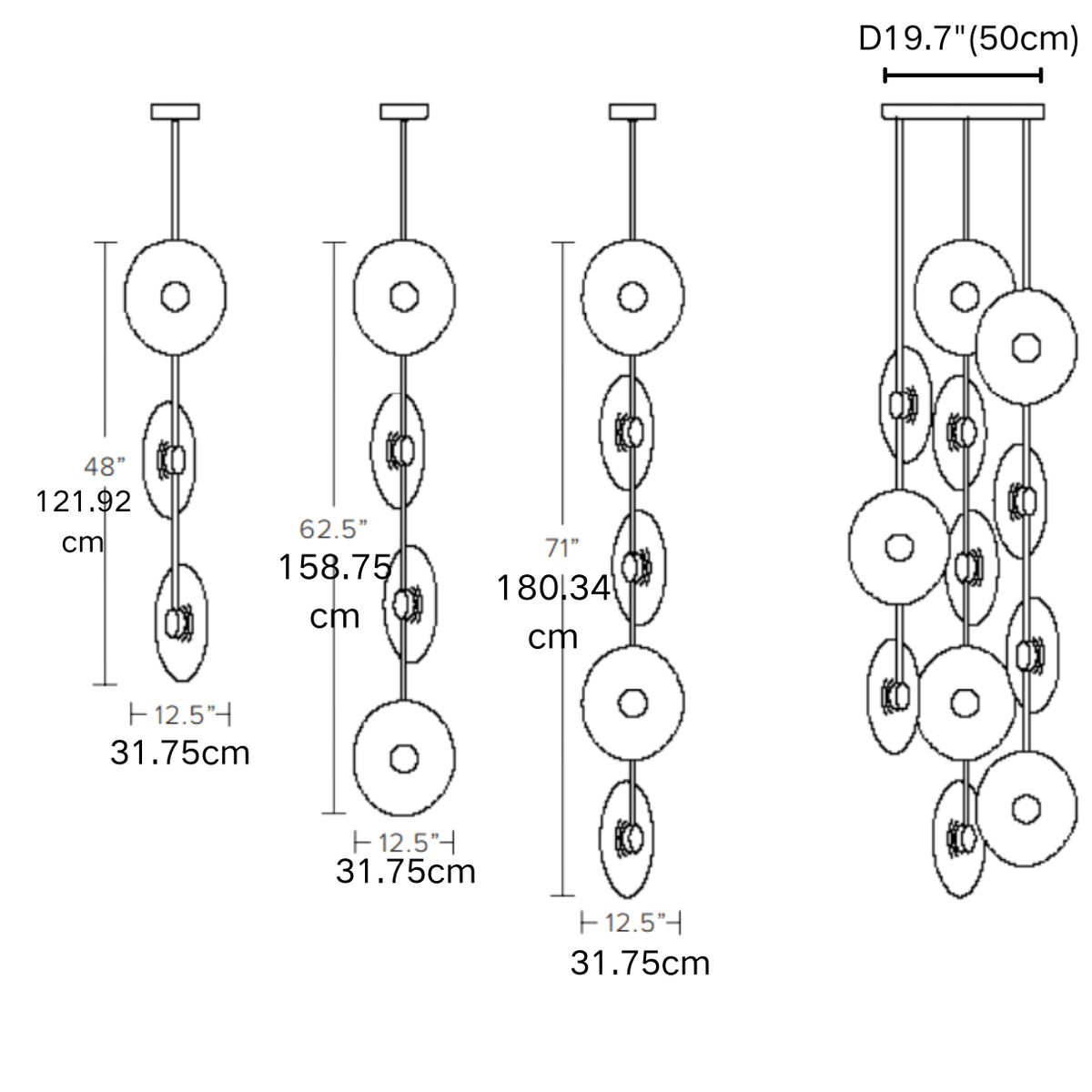 Modern Art Design Radiant Glass Chandelier - Zelno Lighting