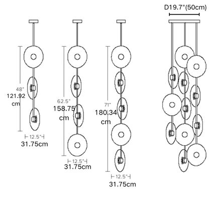 Modern Art Design Radiant Glass Chandelier - Zelno Lighting