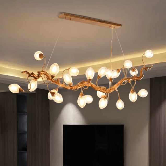 Modern Art Extra Large Branch Style Chandelier with Clear Bubble Glass Eggs for Dining Room and Living Room - Zelno Lighting