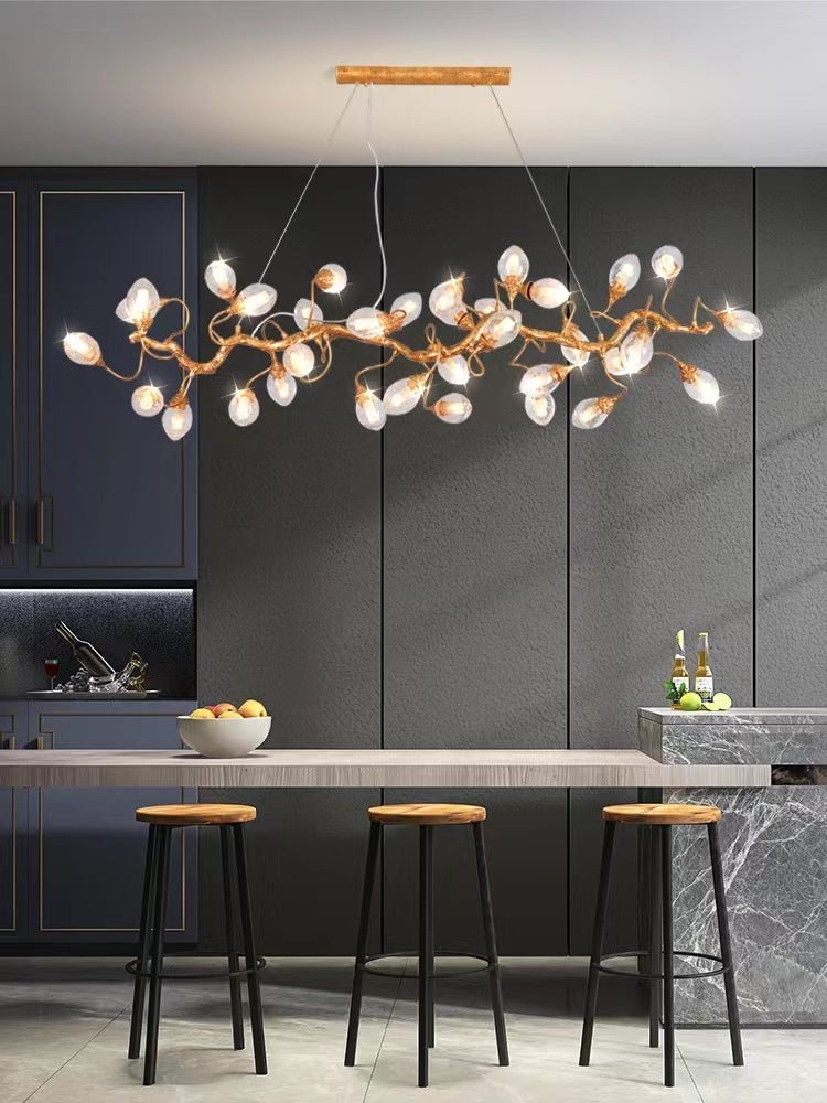 Modern Art Extra Large Branch Style Chandelier with Clear Bubble Glass Eggs for Dining Room and Living Room - Zelno Lighting