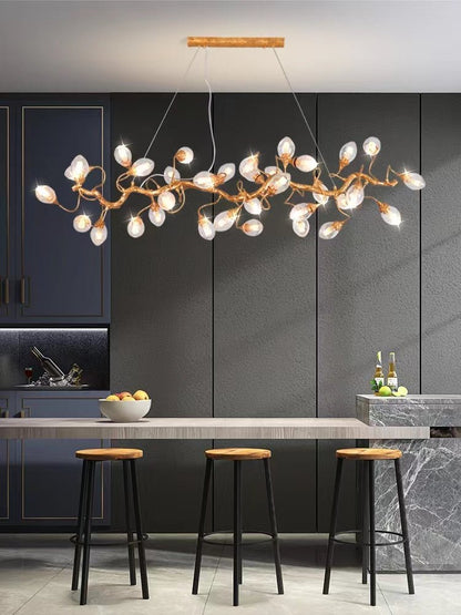 Modern Art Extra Large Branch Style Chandelier with Clear Bubble Glass Eggs for Dining Room and Living Room - Zelno Lighting